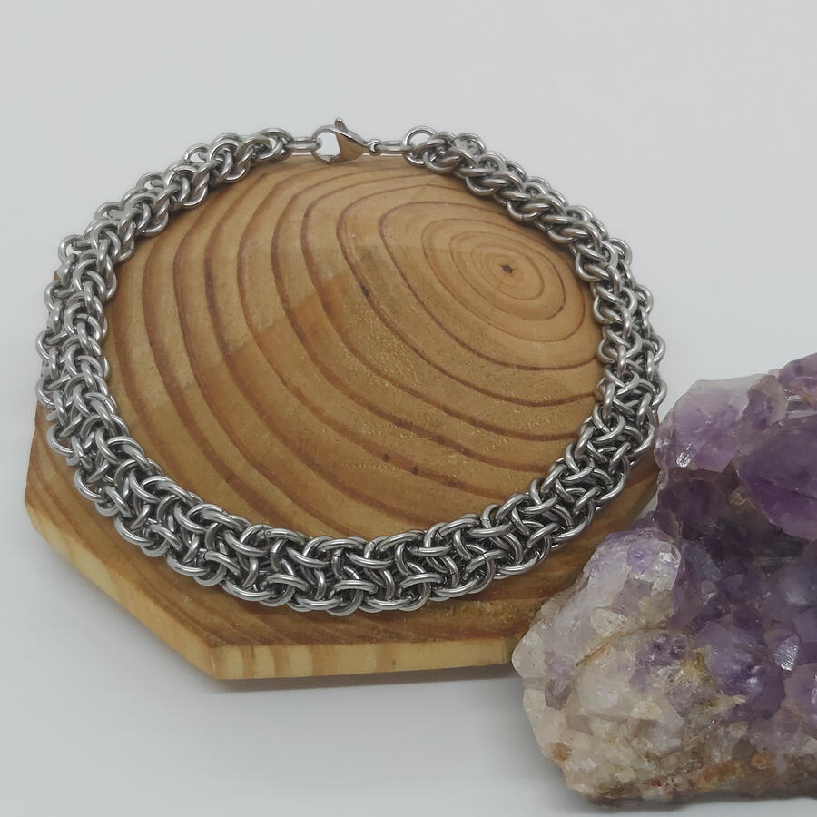 Vipera berus, made with stainless steel rings