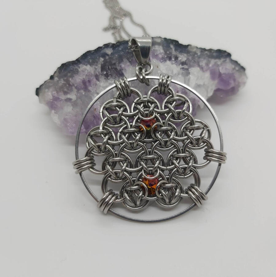 Tholian Web, made with stainless steel and Swarovski crystals.