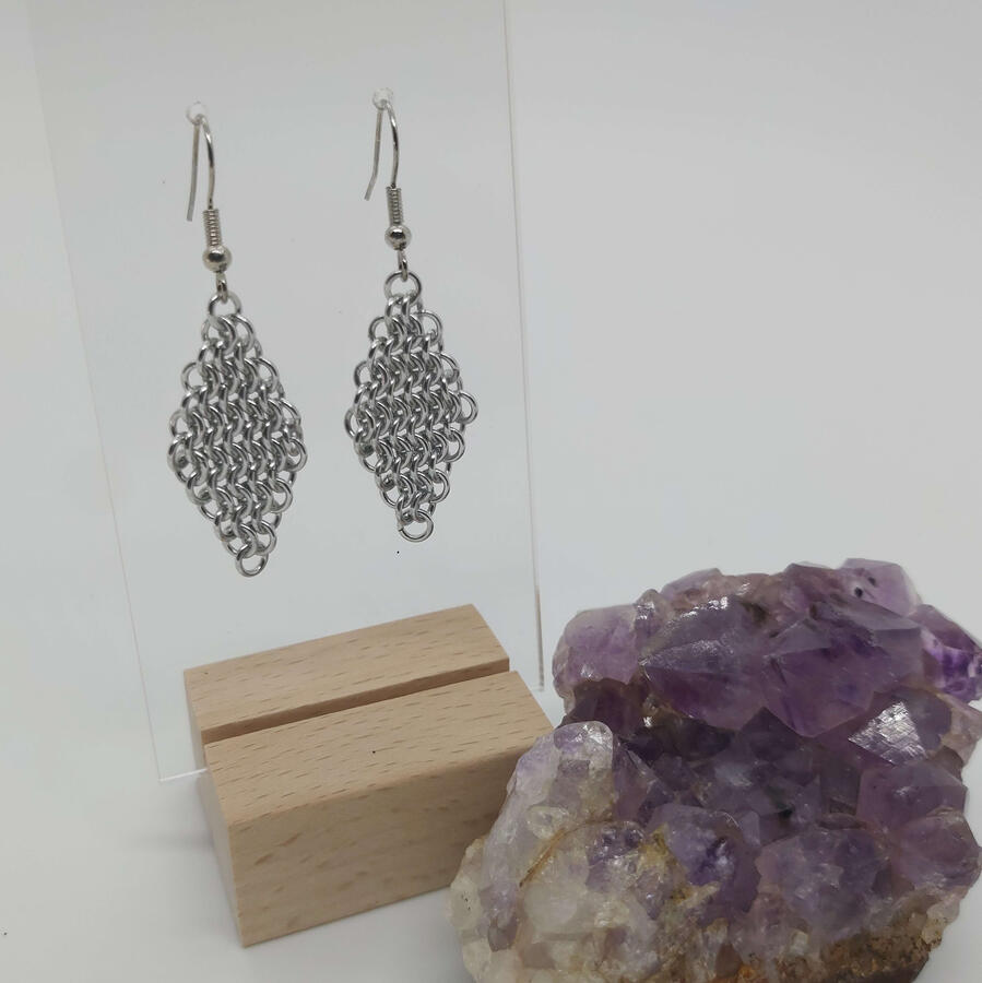 Euro Diamond Falls Earrings, made with anodized aluminum rings and stainless steel ear wires