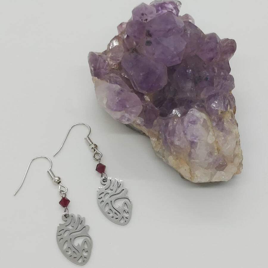 Have a Heart earrings, made with stainless steel and Swarovski beads.