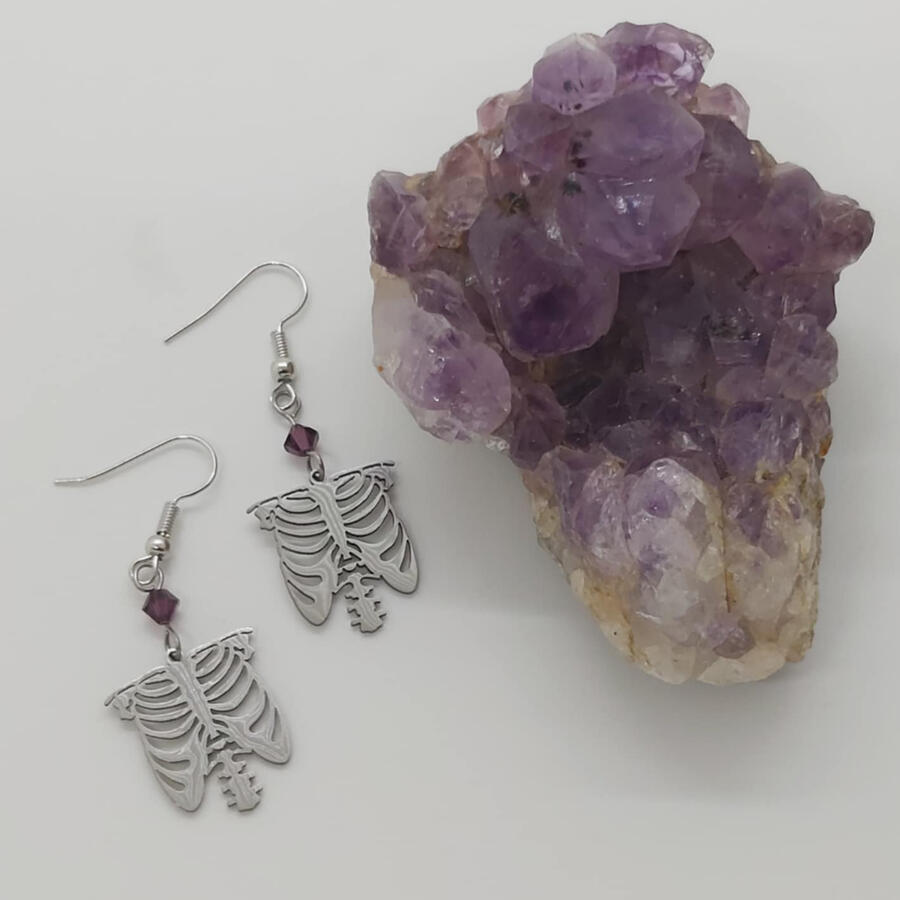 Torso Earrings, made with stainless steel and Swarovski beads